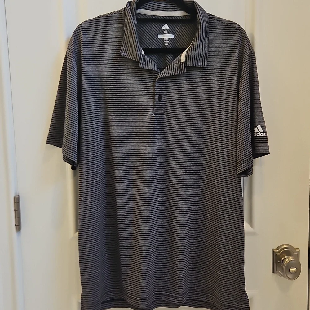 ADIDAS Men's‎ Golf Polo Shirt BLACK FEEDER STRIPE
